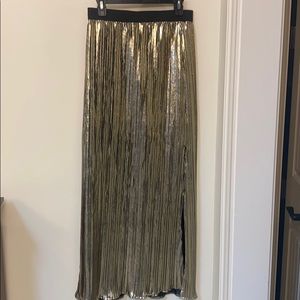 Rue21 long gold pleated skirt